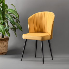 Hanah Home Rubi - Juego de sillas amarillo y negro